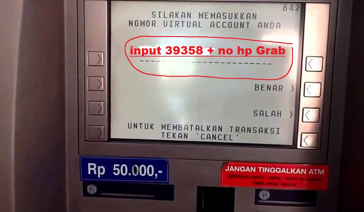 Cara Top up Grab Driver Lewat ATM BCA